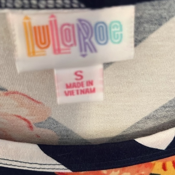 LuLaRoe Women’s Blue, White and Orange Floral Dress Size Small EUC - Picture 2 of 7